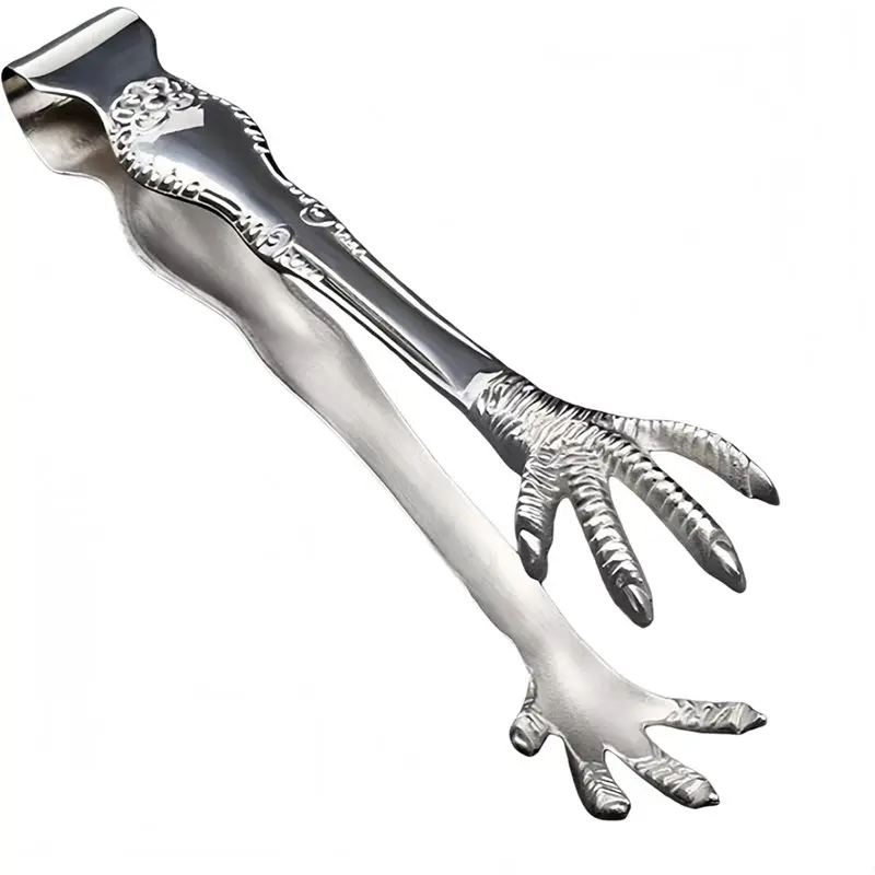 PORK-Fire Grilling Cooking Tongs Stainless Steel For Chicken Feet Ice Multi Use Turkey Tongs Secure Grip Serving Tool