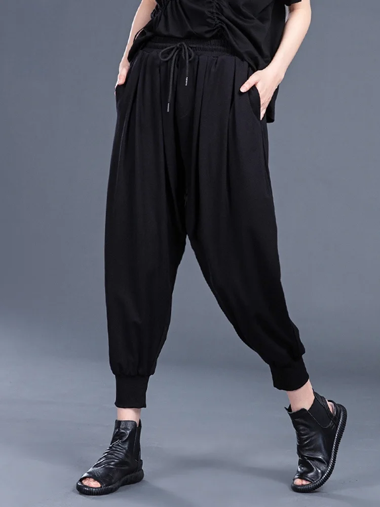 

High Street Sle Casual Loose Fit Harlan Pants for Men And Women Summer Leisure Trousers Mid-Waist Flat Front Nine-ket