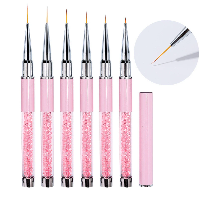 1/6Pcs Painting Brush Ultra-thin Oval Head UV Gel Brush Nail Art Brush Manicure Tool Nail Art Drawing Pen Acrylic Nail Liner Pen