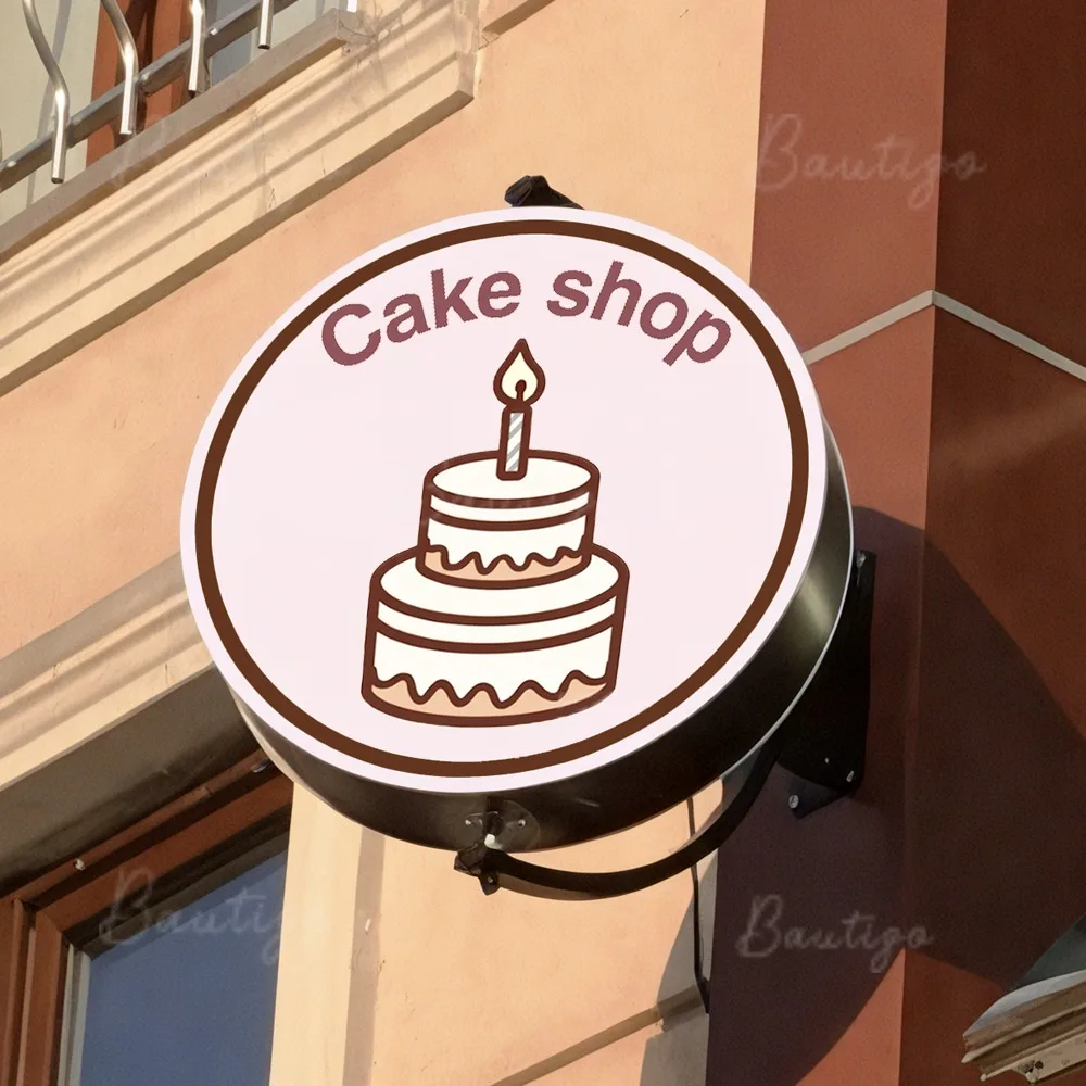 Custom 360 Rotating Light Box Acrylic LED for Storefronts Double Sided Round Box Outdoor Waterproof Hanging Sign