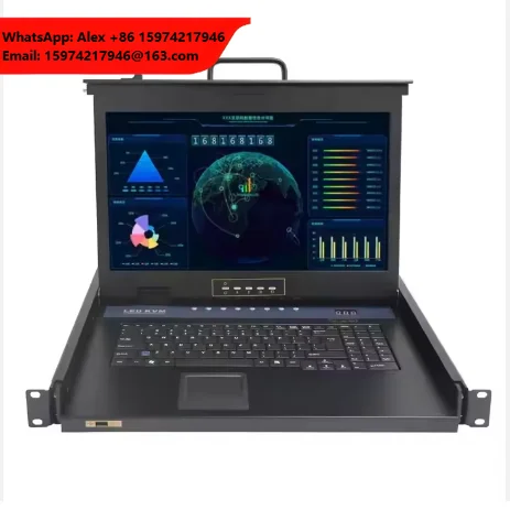 17.3 Inch LED KVM Switch With Touch Pad+Mouse Support USB Local Console 8ports /16ports HDMI 1U Rack Mount LED KVM Drawer