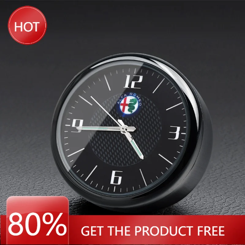 Image of Radkappen Auto Mittelkonsole Klimaanlage Quarz Leuchtende Uhr für Alfa Romeo 4C 159 166 Spider Giulia 156 Mito 147 8C