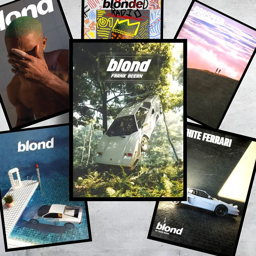 

F-Frank O-Ocean Blonde Poster HD Art Stickers Self-Adhesive Painting Modern Home Decor for Bedroom Living Room Wall Decals Gift