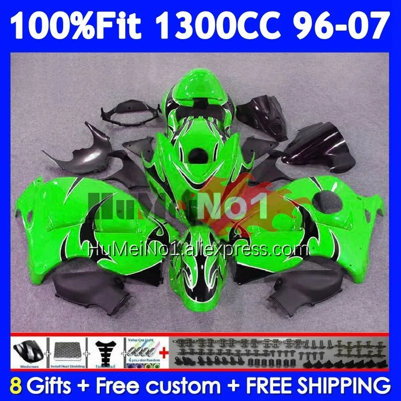 Fairing For SUZUKI Hayabusa GSXR-1300 GSXR 1300 CC 125No.238 GSXR1300 1996 1997 1998 1999 Green blk 2000 2001 02 03 04 05 06 07