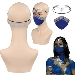 In Stock Kitana Cosplay Mask Mortal Cos Kombat Fantasia Masks Adult Headband Helmet Masquerade Halloween Party Costume Props