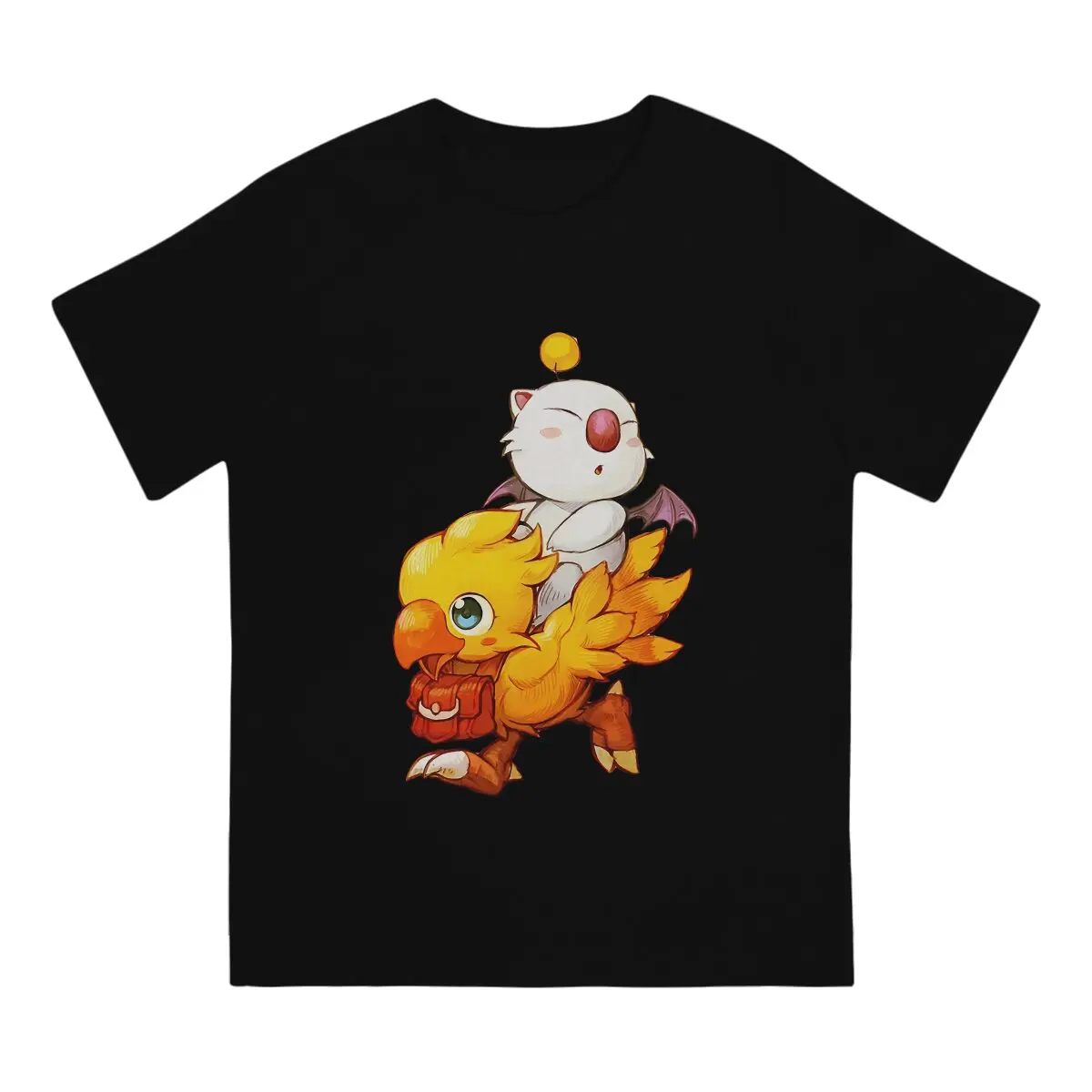 Final Fantasy Chocobo Moogle Tshirt Graphic Men Tops Vintage Fashion Summer Polyester Streetwear Harajuku T Shirt