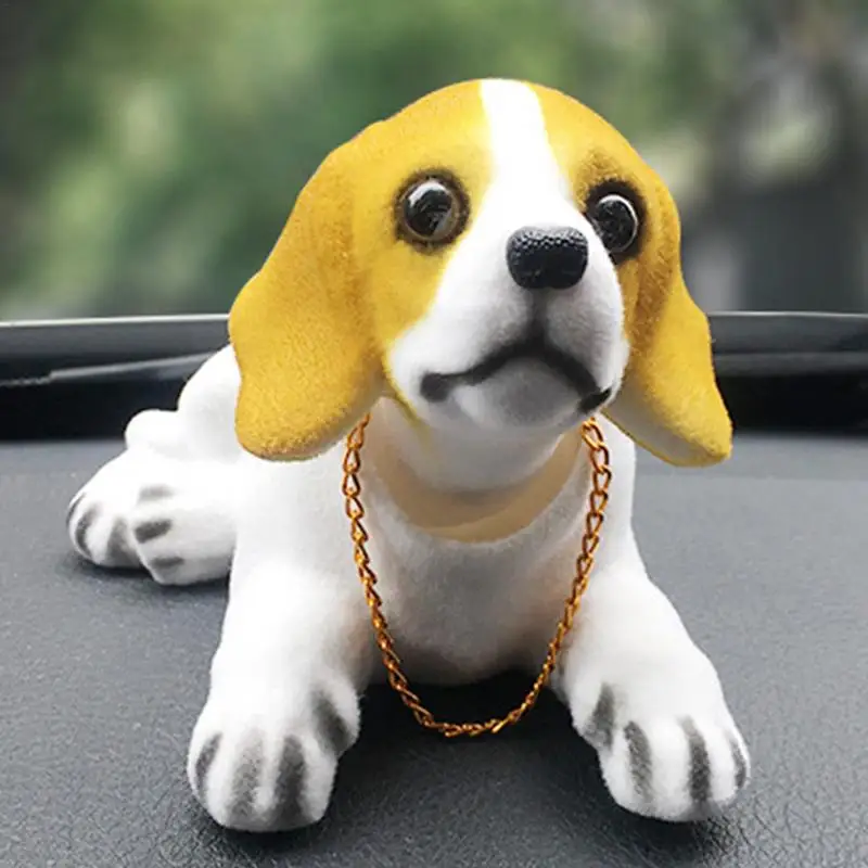 New Car Shaking Head Dog Bobblehead Puppy Figurine Desktop Decoration Car Interior Dashboard Ornament For Home Car Vehicle Decor