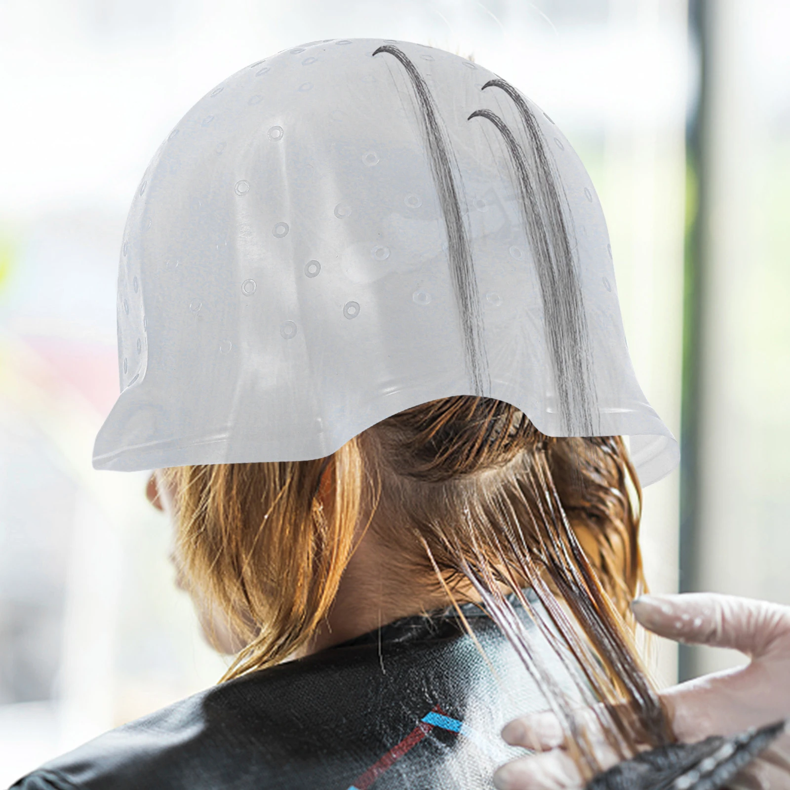 

Silicone Dyeing Reusable Highlighting Comfortable Fit Dye Caps For Home Use Dye Color Cap Highlight Hat Hair