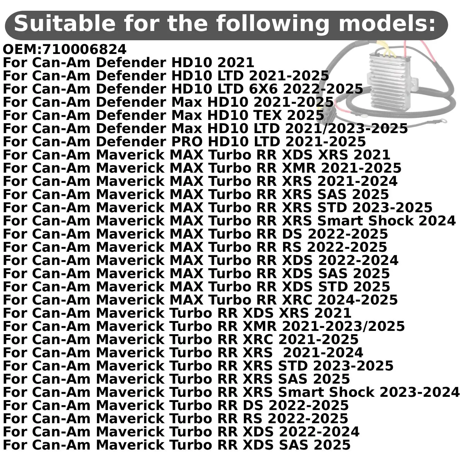 Regulador de Voltaje Rectificador para Motocicletas Can-Am Defender Max HD10 TEX LTD Maverick MAX Turbo RR XDS XRS XRS, Pieza 710006824