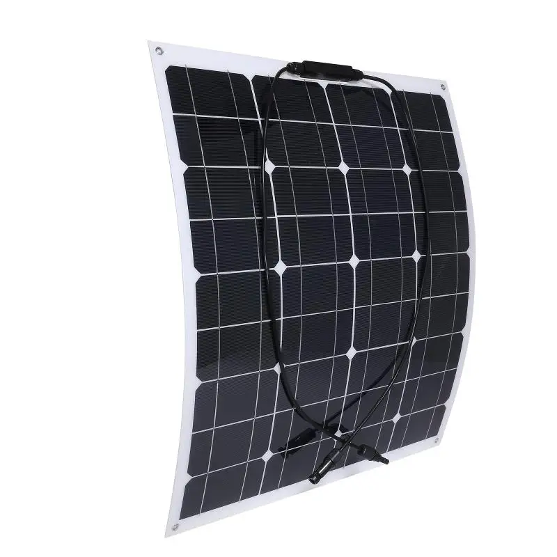 Imagem -02 - Kit Completo de Painel Solar 150w 18v Pet Semi-flexível Monocristalino Placa Solar Casa ar Livre Faça Você Mesmo Bateria de Energia com Controlador