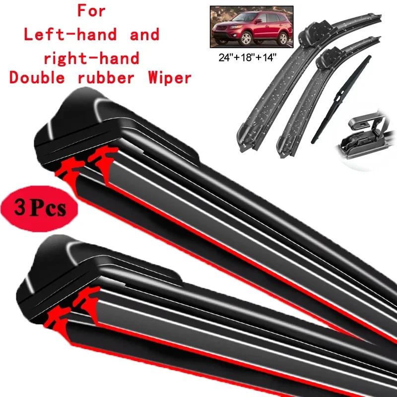 Car Wiper Front & Rear Wiper Blades Set Kit For Mazda 3 BL Hatchback 2009 - 2013 Windshield Windscreen Window 24