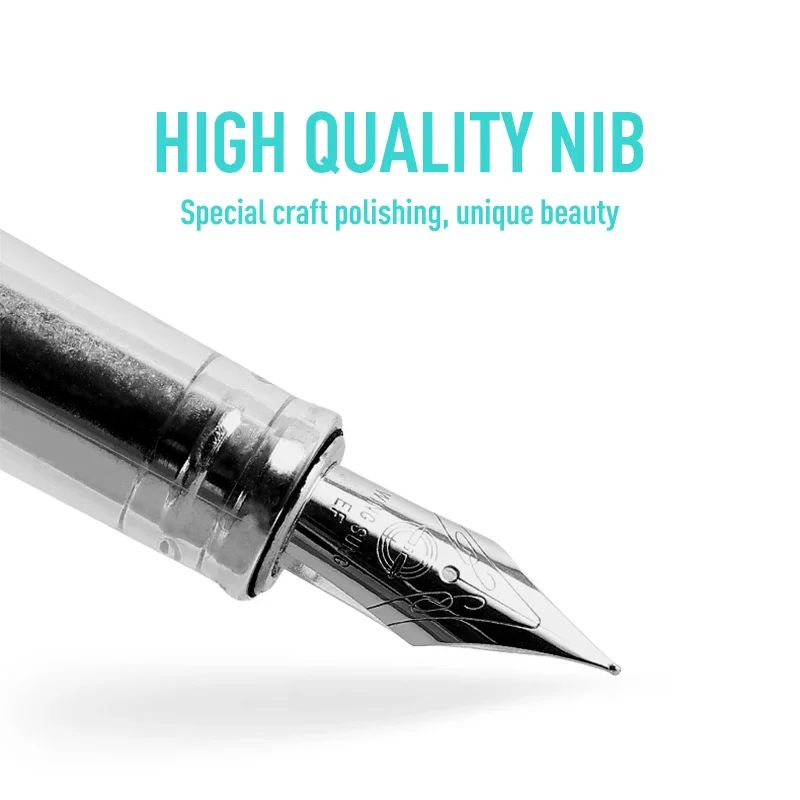 3013 สูญญากาศลบความดัน Fountain ปากกาเรซิ่นโปร่งใสหมึกปากกา EF/F Nib 0.38/0.5mm Fountain ปากกาธุรกิจของขวัญ