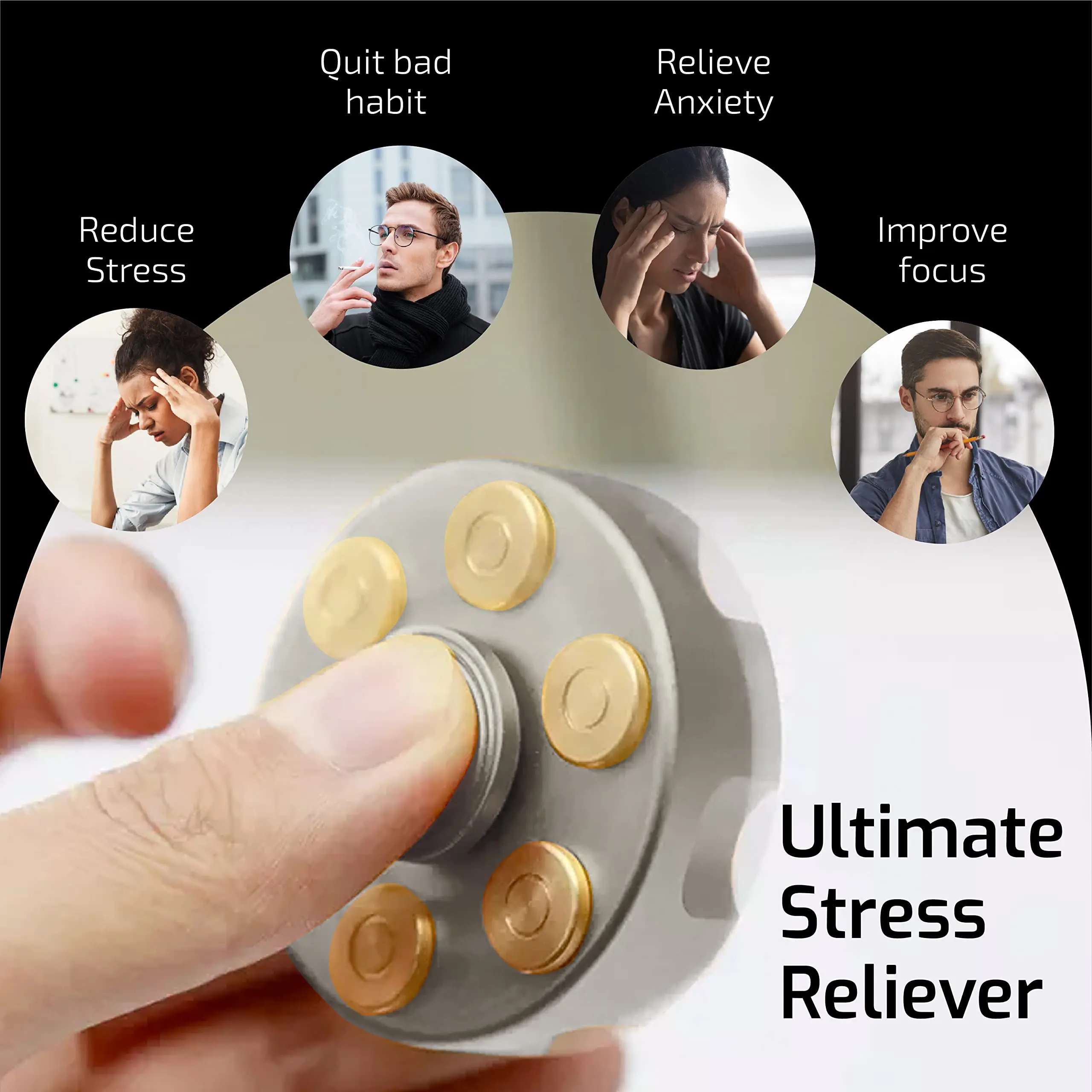 Fidget Spinner Toy para adultos, Cubo de Metal, giroscopio de mano para aliviar el estrés y la ansiedad