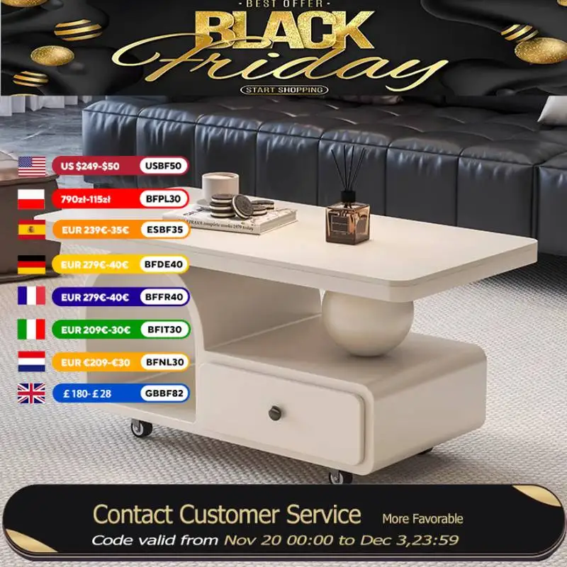 

Multifunction White Coffee Tables Modern Luxury Floor Salon Coffee Tables Nordic Space Saving Tavolino Salotto Furniture Home