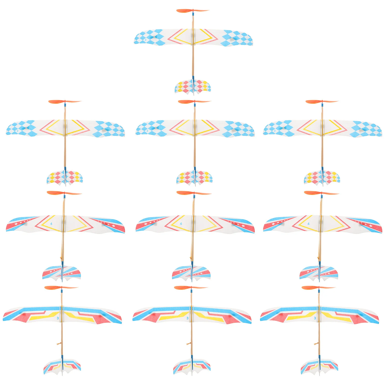 10 قطع من ألعاب الطائرات الورقية التي تعمل بشريط مطاطي للأطفال الصغار