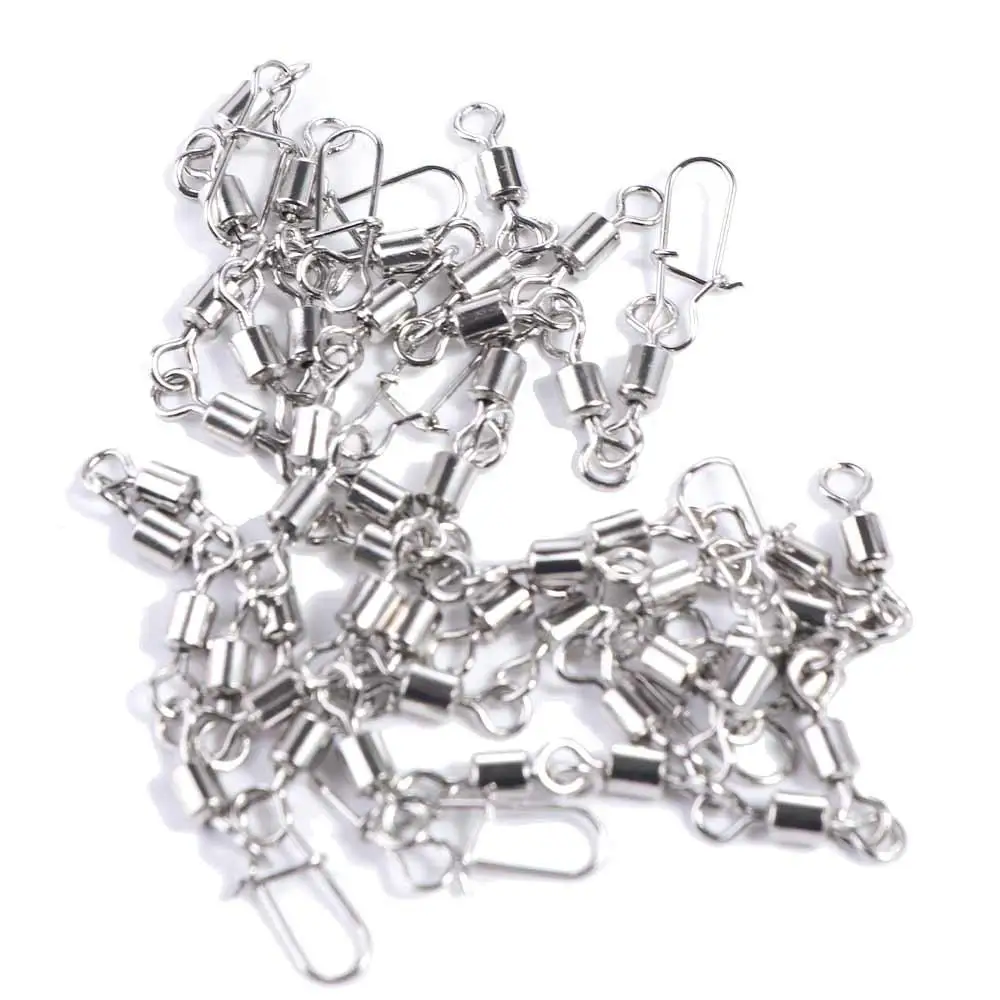 

10pcs Stainless Steel Rolling Swivel Snap Anti-bite Chain Copper Alloy Anti-bite Protected Line Rolling Swivel Snap Tackle Pesca