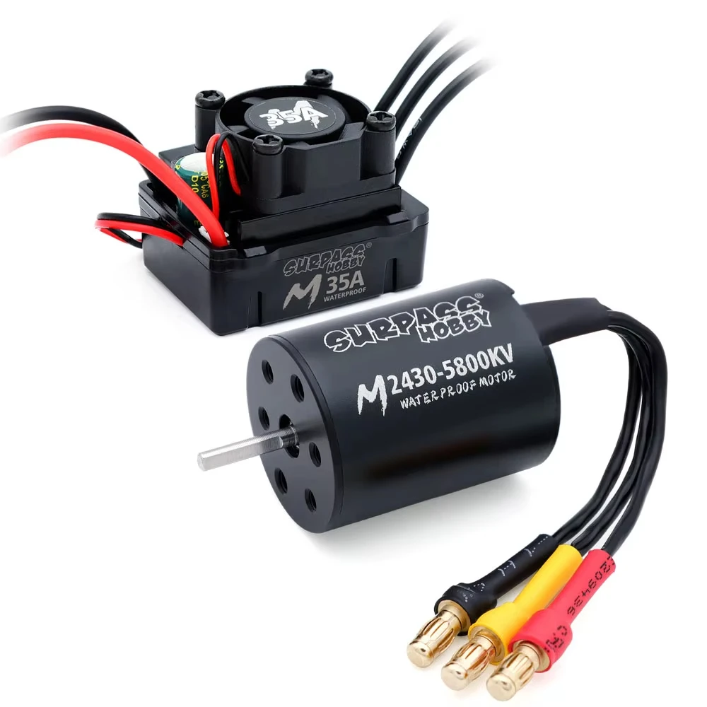 SURPASS HOBBY 防水コンボ M2430/2435/2440 ブラシレスモーター W/ M35A ESC 2S Wltoys 1/16 1/18 RC トラック モンスターカー ボート用