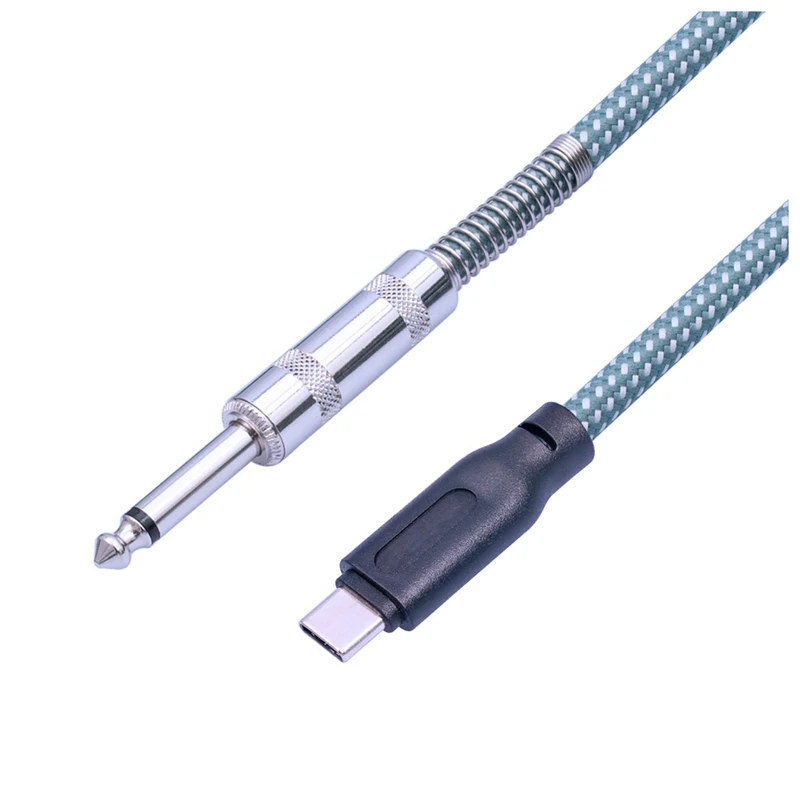 6.35Mm Male To USB Type-C Male Guitar Audio Cable 1/4Inch To USB-C Recording Cord Guitar To USB C Record Cable