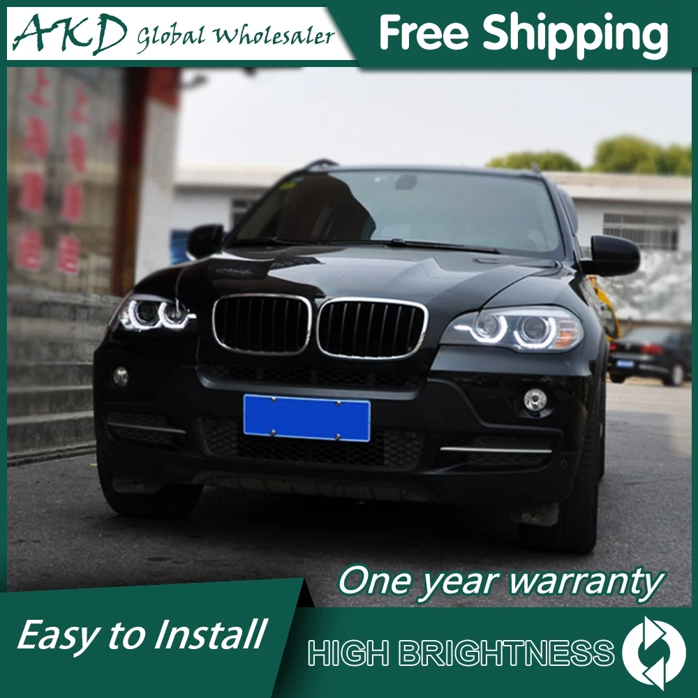 Car For BMW X5 E70 2007-2013 Headlights DRL Hella LED Bi Xenon Bulb Fog Lights Car Accessory Head Lamp