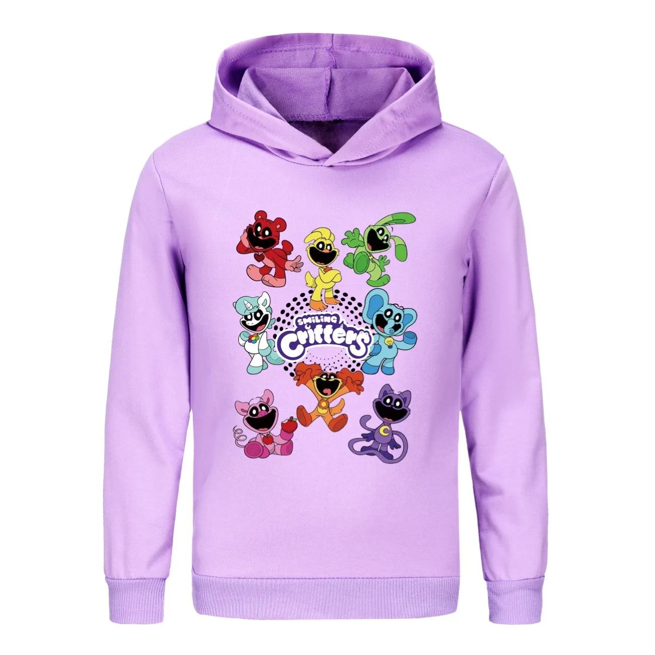 Hoodies de impressão de desenhos animados para meninas, moletom infantil, casacos infantis, moletom de manga comprida, roupas de outono, dólares novos, sorridente, 3102