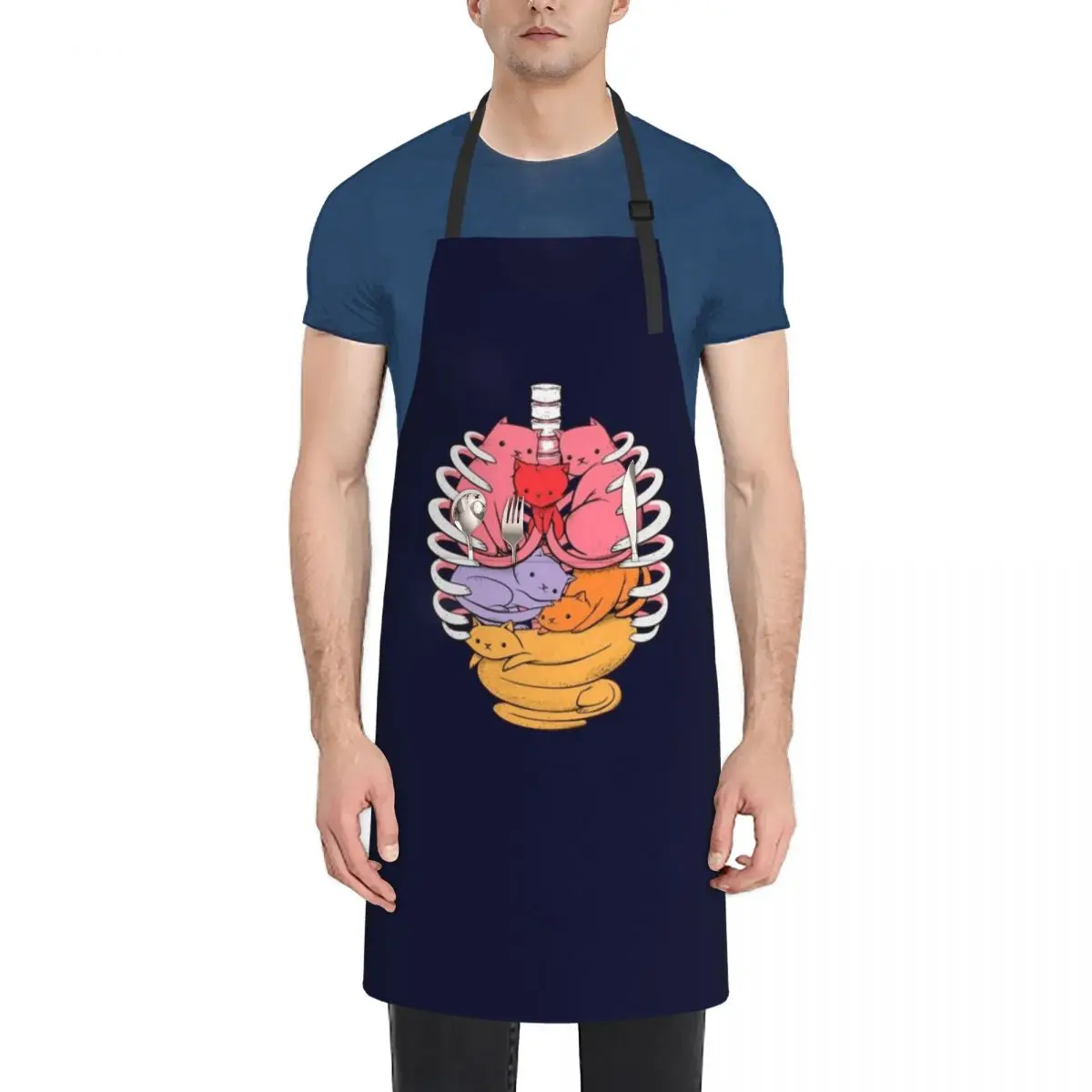 

Organs made out of cats Apron men Kitchen Front cook wear For Man Haircut Apron