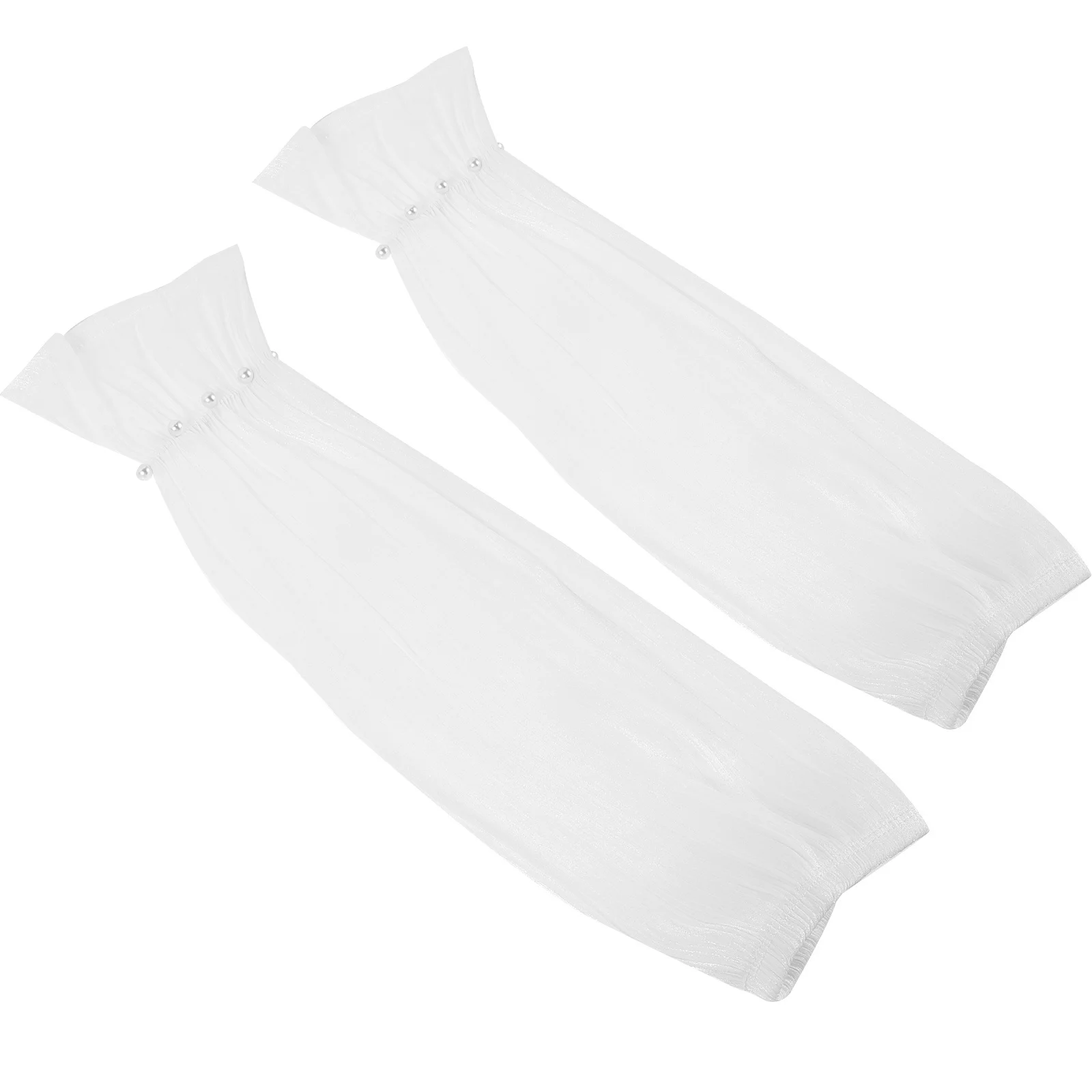 

1Pair Uv Arm Sleeves Women Pearl Decoration Elastic Breathable Sun Protection Driving Cooling Outdoor Sports Arm Covers