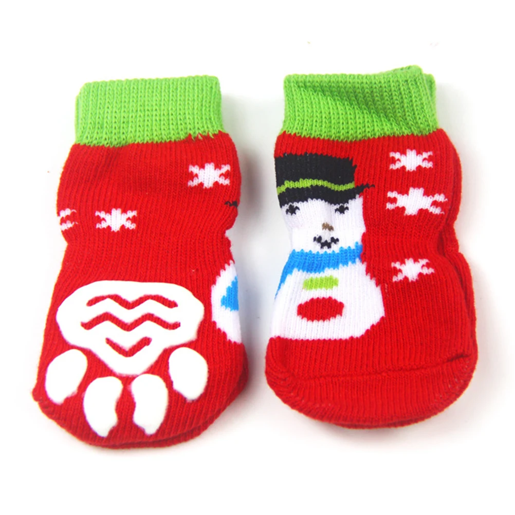

4 Pcs Pet Stocking Stuffer Socks Christmas Wear Cat Cotton Doggie Adorable Paws