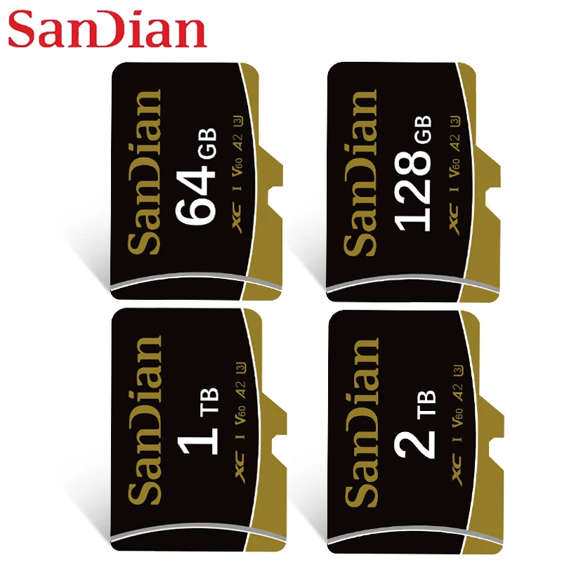 Memory Card 64GB 128GB 256GB Class 10 High Speed Flash TF SD Card 512GB Micro TF/SD Cards For Mobile Phone Tablet Camera