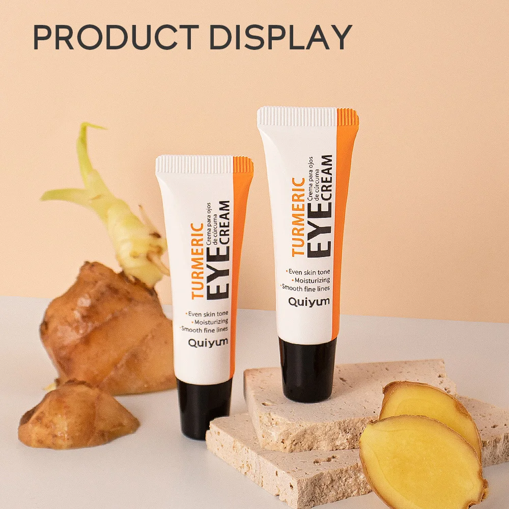 QUIYUM Turmeric Root Powder Eye Cream Gentle Anti Oxidant Brightening Hydrating Moisturizing Dark Circles Reducer Eye Nourishing