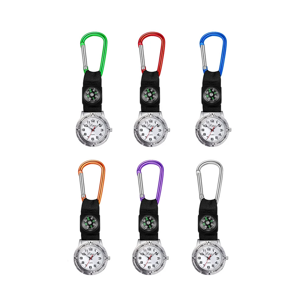 

Carabiner Clip-on Mountaineering Nurse Watch Glow Outdoor Indoor Pocket Watches For Women Men Hiking Travel