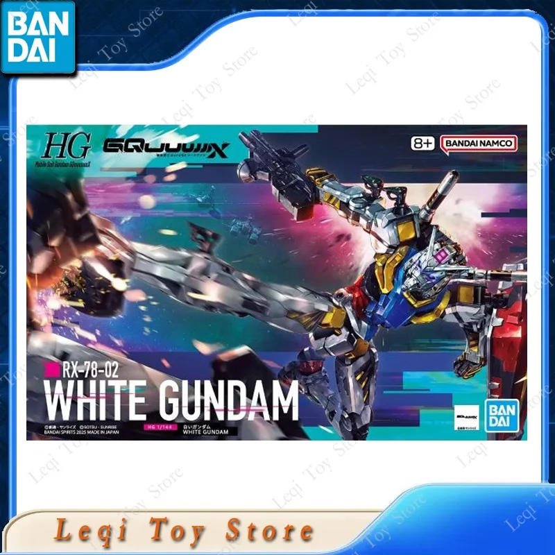 Bandai Originele Echt HG 1/144 GQUUUUUUX RX-78-02 WIT GUNDAM Action Anime Figuren Speelgoed Kids Gift Model Assemblage Ornamenten