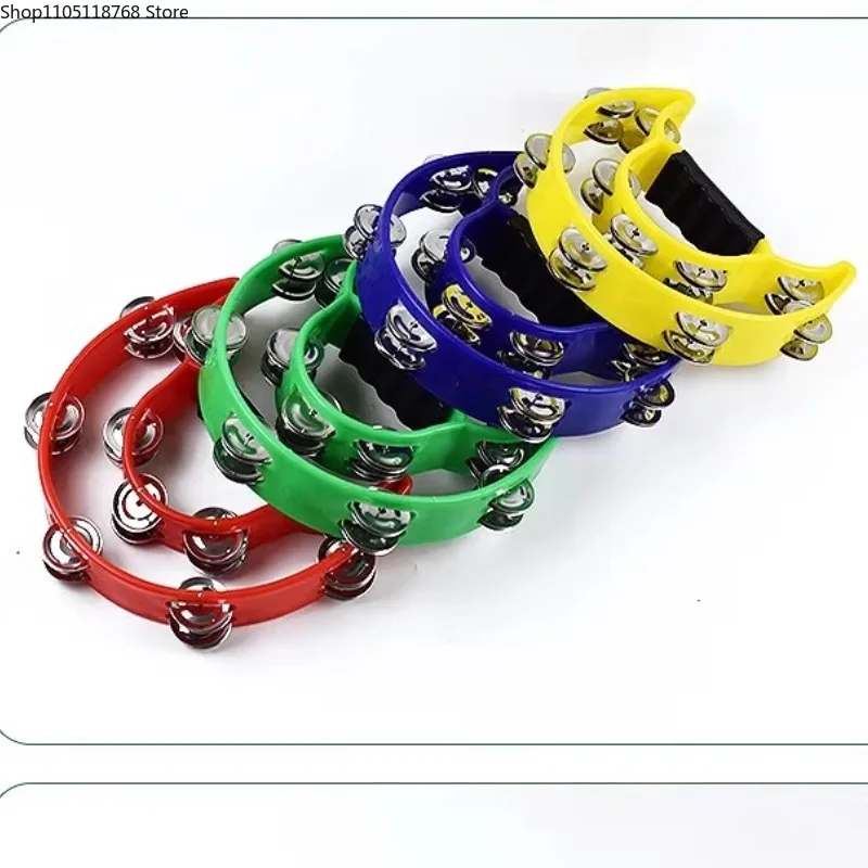 Tambourine Percussion Musical Instruments Hand Bell for Party Compact Double Half Moon Drum KTV Bells Orff Tambourine