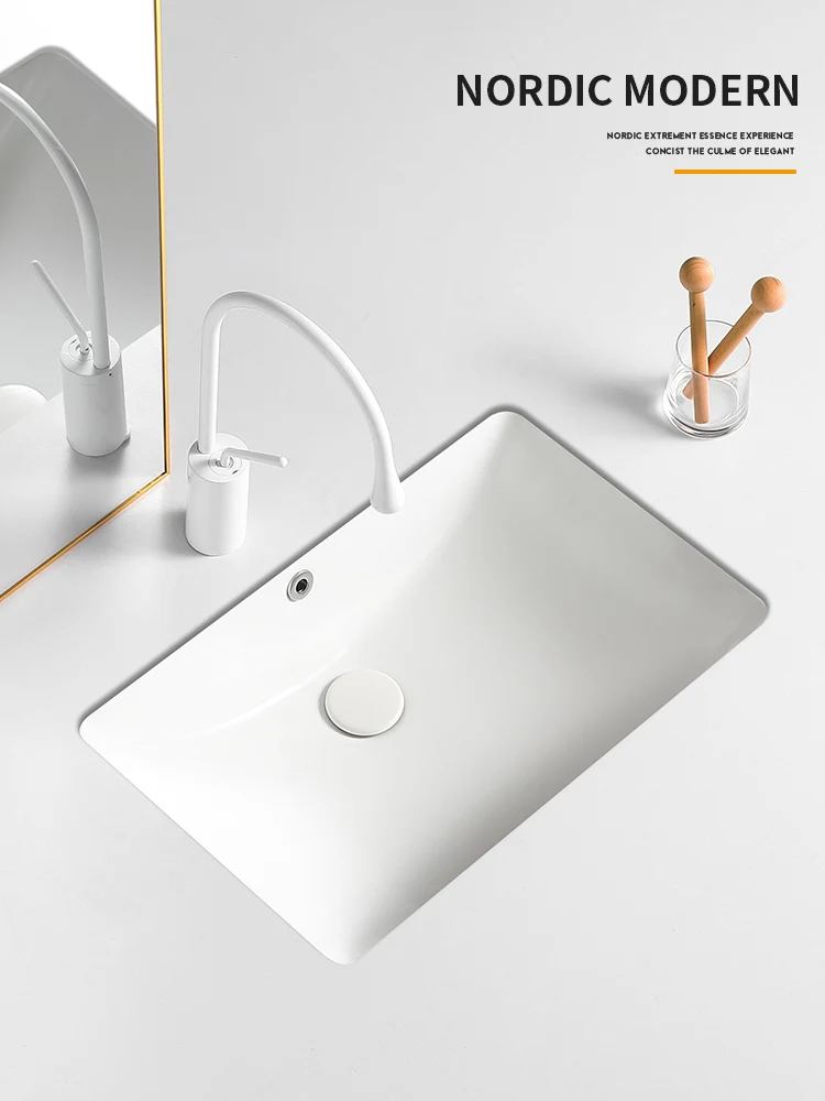 Ceramic basin under the table oval square embedded washbasin single basin bathroom cabinet washbasin bathroom stone basin.