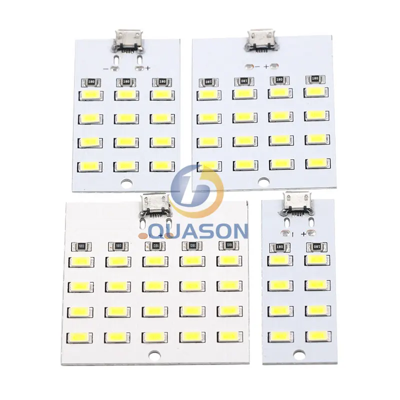 1 adet yüksek kalite 5730 smd 5V 430mA ~ 470mA beyaz mikro Usb 5730 LED aydınlatma paneli USB mobil ışık acil durum ışığı gece lambası