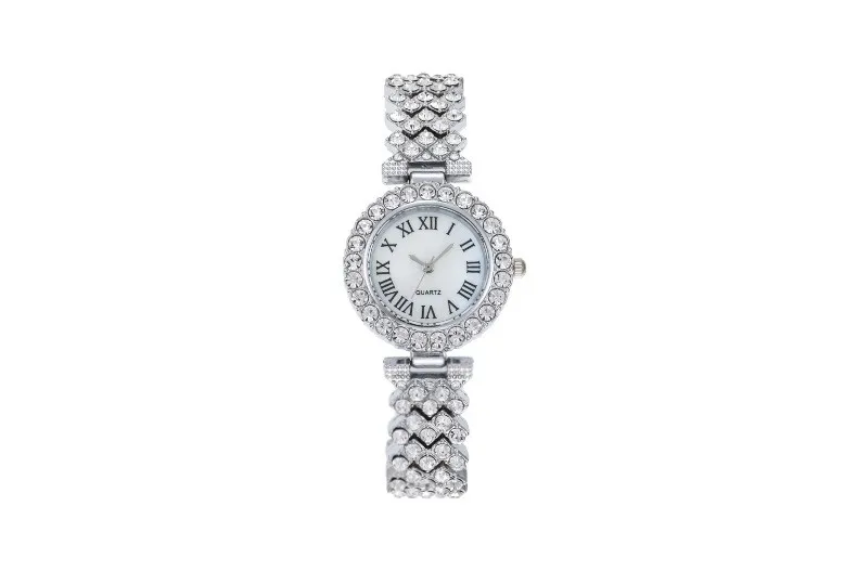 Luxe Flash Diamant Rome Diamanten Ketting Vrouwen Horloge Fashion High-End Vrouwen Horloge