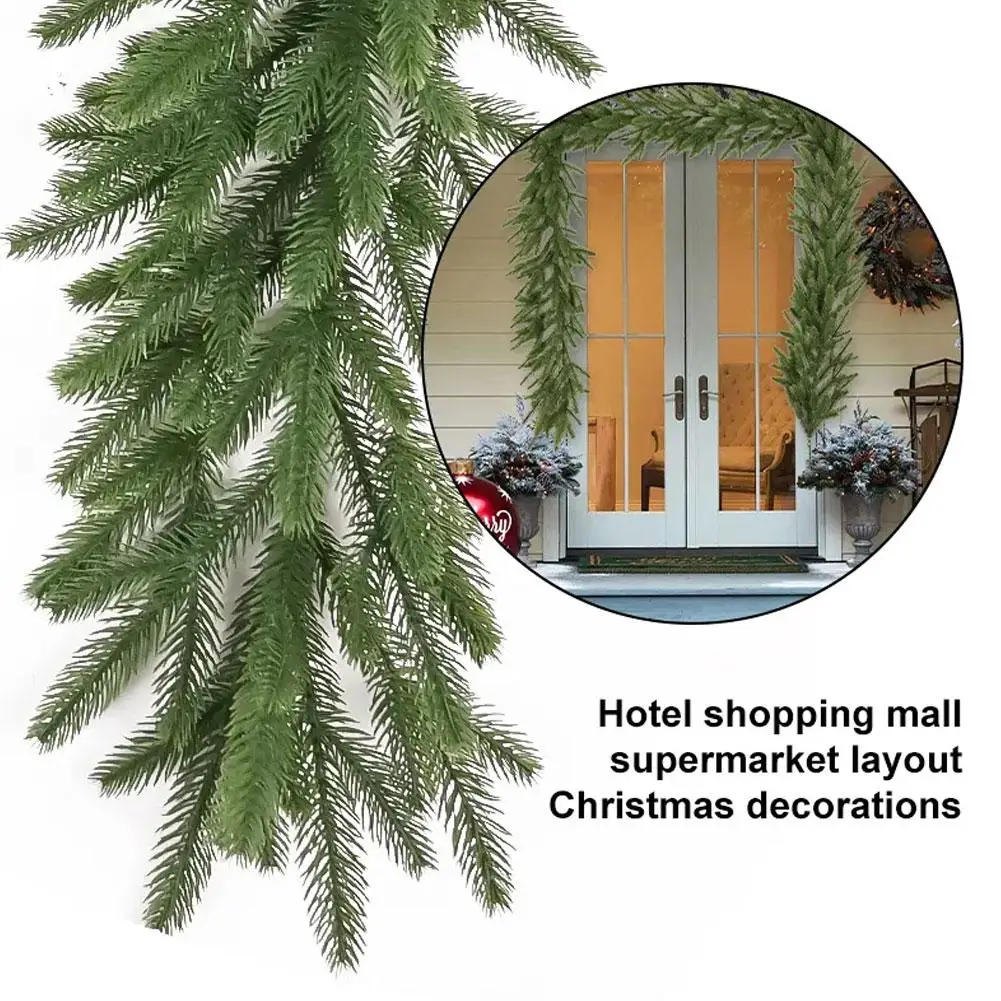 1.5M Simulated Plastic Pine Needles Artificial Plant Christmas Pine Leaves Imitation Plant For Christmas Tree Party Home De N7Y2