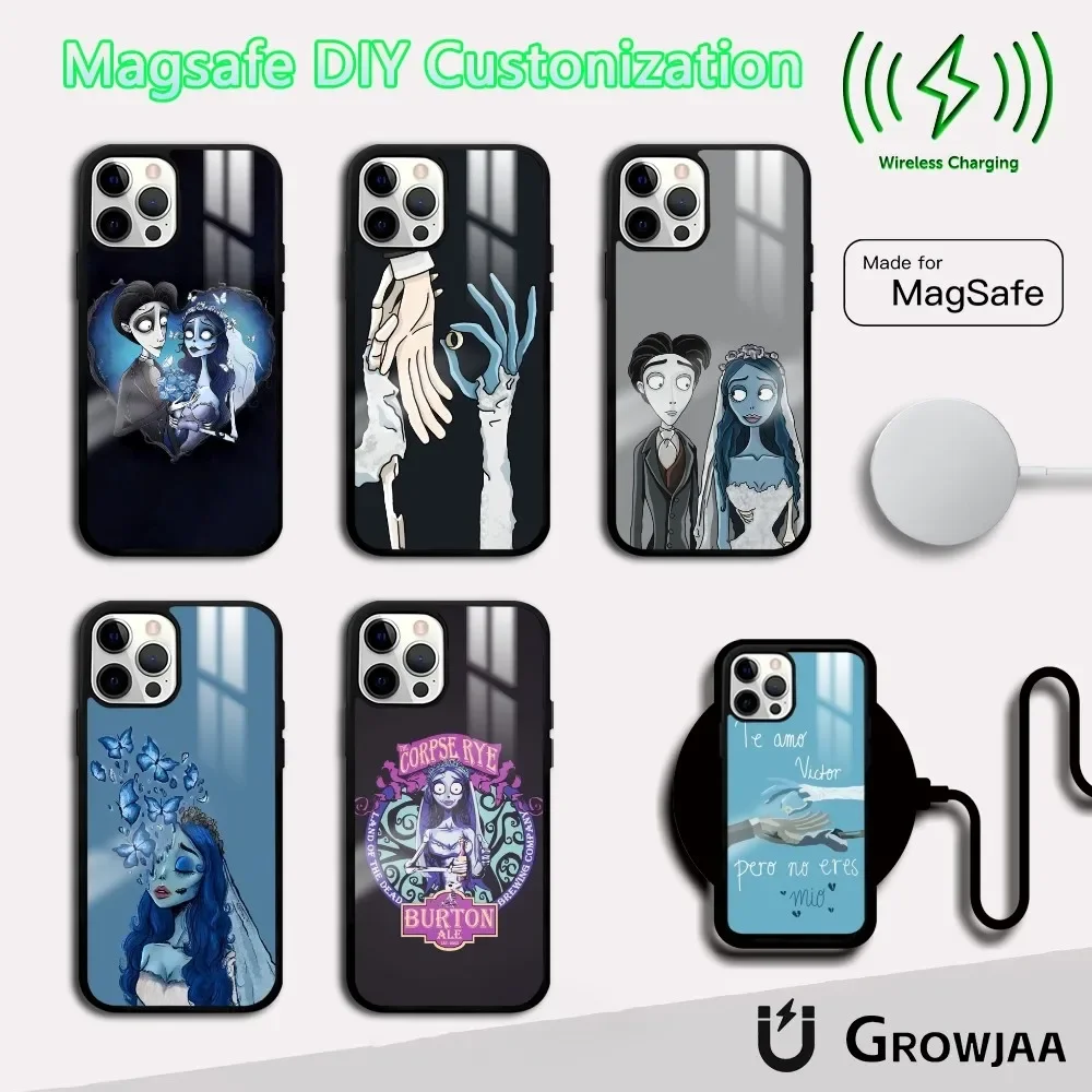 Tim B-Burton's Corpse Bride Phone Case For iPhone 16 15 14 13 12 11 Pro Max Plus Mini Magsafe Mirror Wireless Magnetic Cover