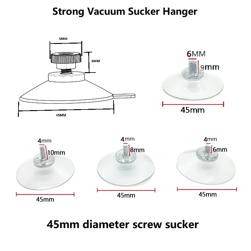 10 Stuks 45Mm Vacuüm Zuignap Met Schroef Zuignappen Duimmoer Vacuümzuiger Voor Vensterglas