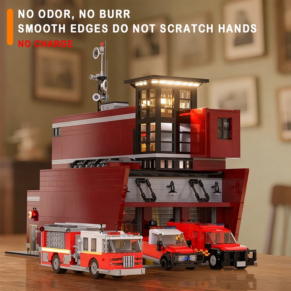 Feuer Station Bausteine Street View Modell Stadt Modulare Montage Sets Große Größe 3079PCS Ziegel Weihnachten Spielzeug Kind Erwachsene geschenke