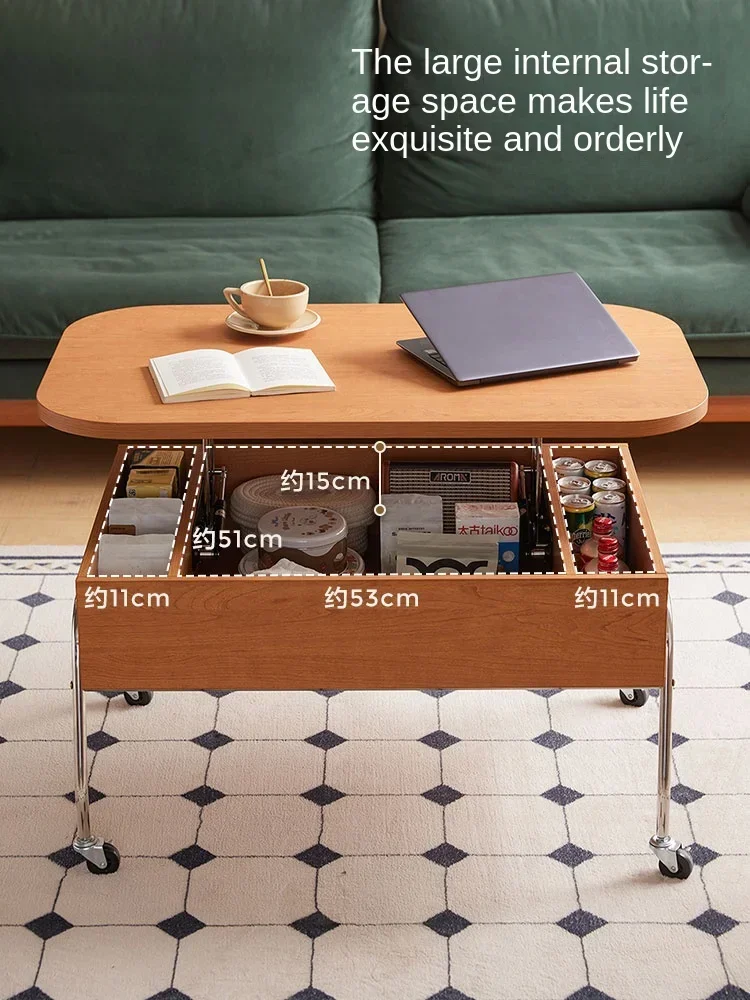 

Nordic liftable coffee table living room household tea table small apartment movable