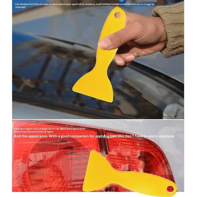 【New】Car Window Tinting Tools Yellow Squeegee Glass Window Film Headlight Film Triangular Squeegee