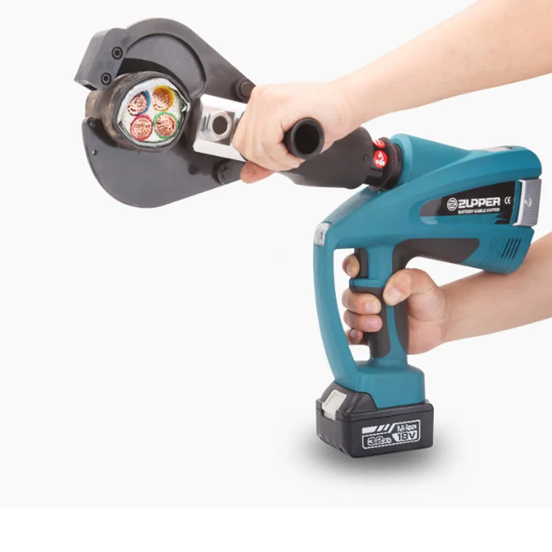 Oplaadbare elektrische hydraulische kabelschaar Draad- en kabelschaar LCD-display met 2 18V lithiumbatterijen BZ-65C/85C/105C