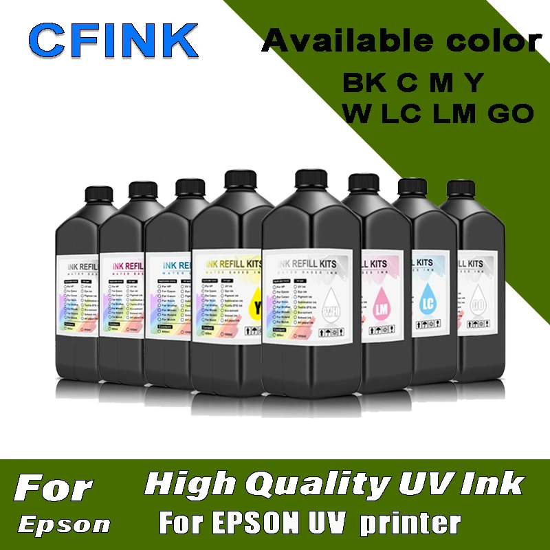 

CFINK 1000ml Bottle Hard UV Ink For Epson L805 R1800 R1900 L1800 UV Modified Printer For DX5 DX6 DX7 TX800 XP600 Printhead
