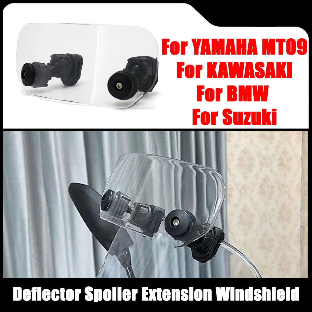 

Motorcycle Adjustable Windscreen Wind Deflector Spoiler Extension Windshield For YAMAHA MT09 For KAWASAKI For BMW For Suzuki