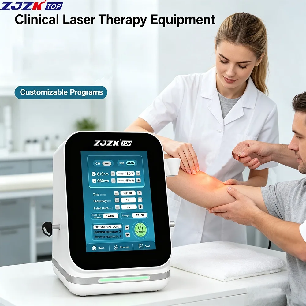ZJZKTOP Clinical 30W Class IV Laser Therapy Device 810nm 980nm Light Physiotherapy Tool for Deep Tissue Muscle Joint Pain Relief