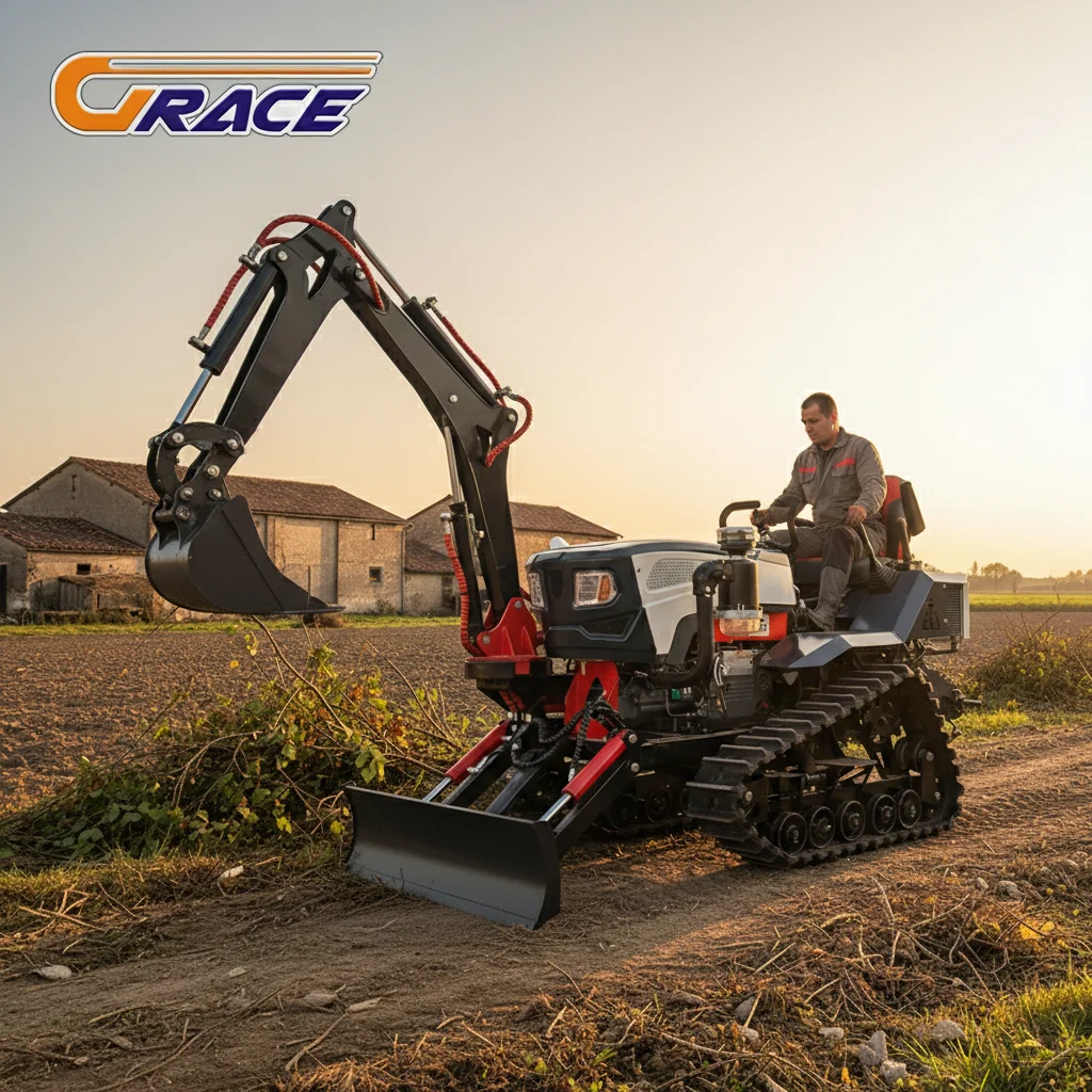 

Durable 25HP 35HP Diesel Mini Crawler Tractor With Excavator Farming Cultivator Agricultural Tiller Machinery