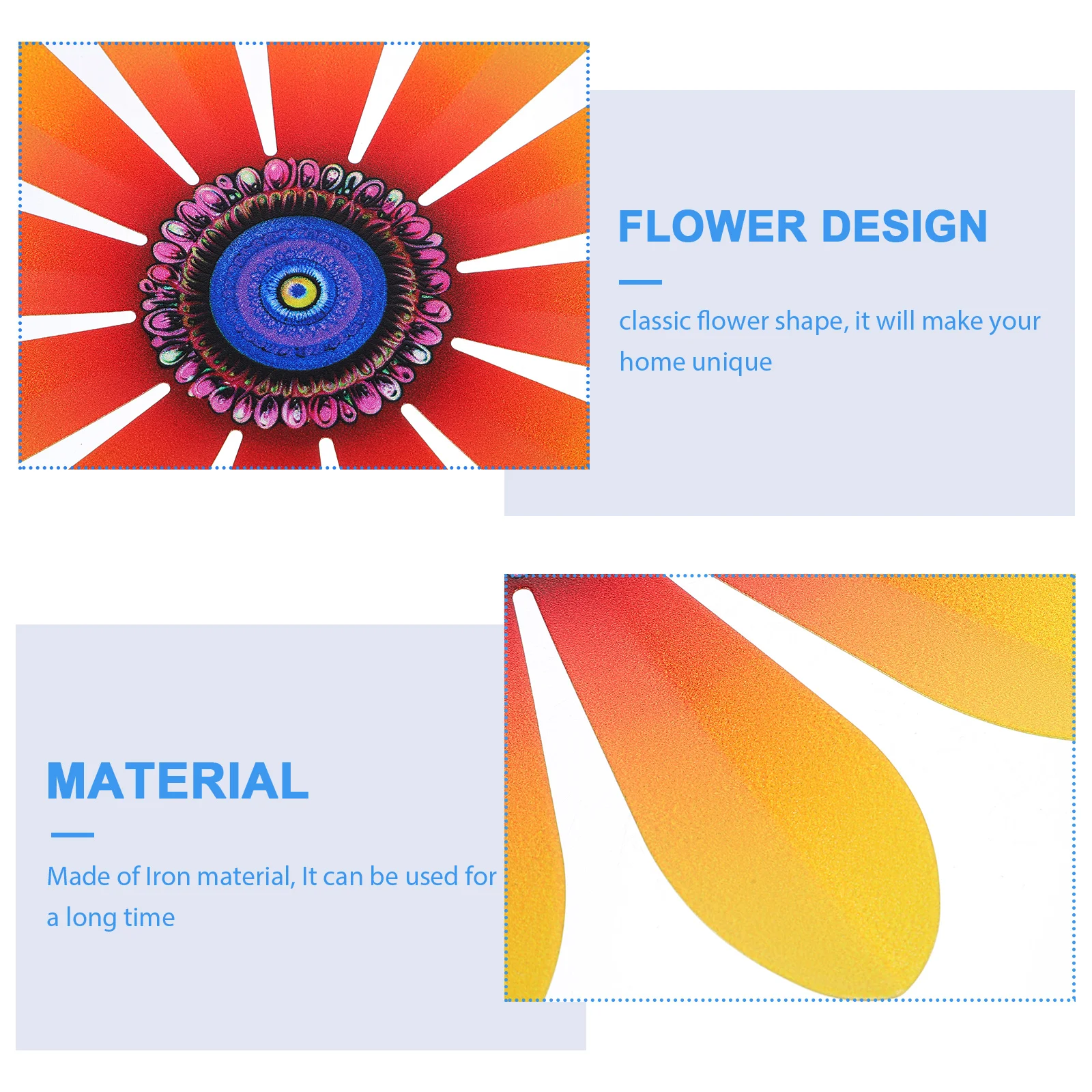 

2Pcs Metal Flower Wall Decor Iron Hanging Ornaments Home Outdoor Indoor Wall Art Garden Porch Front Door Decor Flower Sign