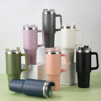 40oz Mug Tumbler With Handle Insulated Stainless Steel Coffee Tumbler With Lids Straw Tumbler Termos Cup for Travel Thermal Mug