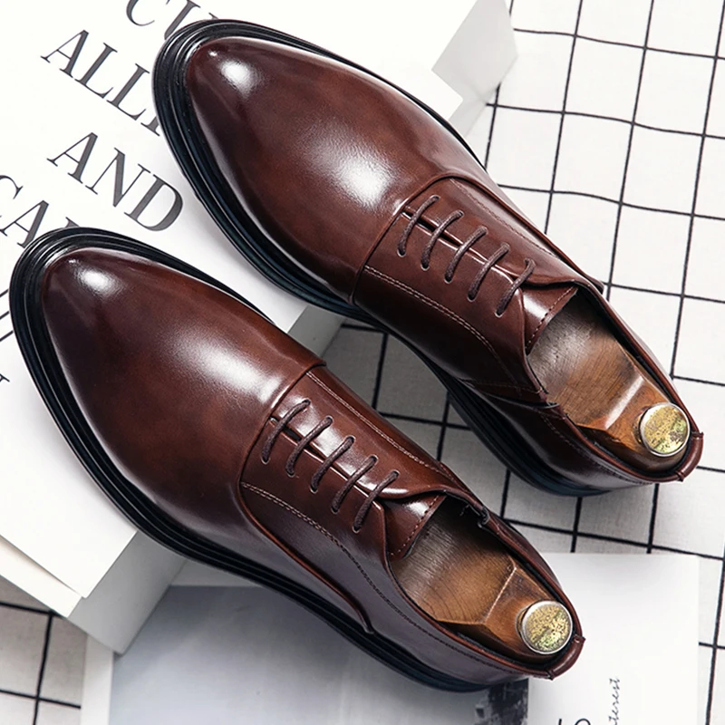 

Trend Oxfords Shoes Men Classic Casual Business Social Brogues Men's Dress Shoes Retro Office Wedding Leather Shoes For Men