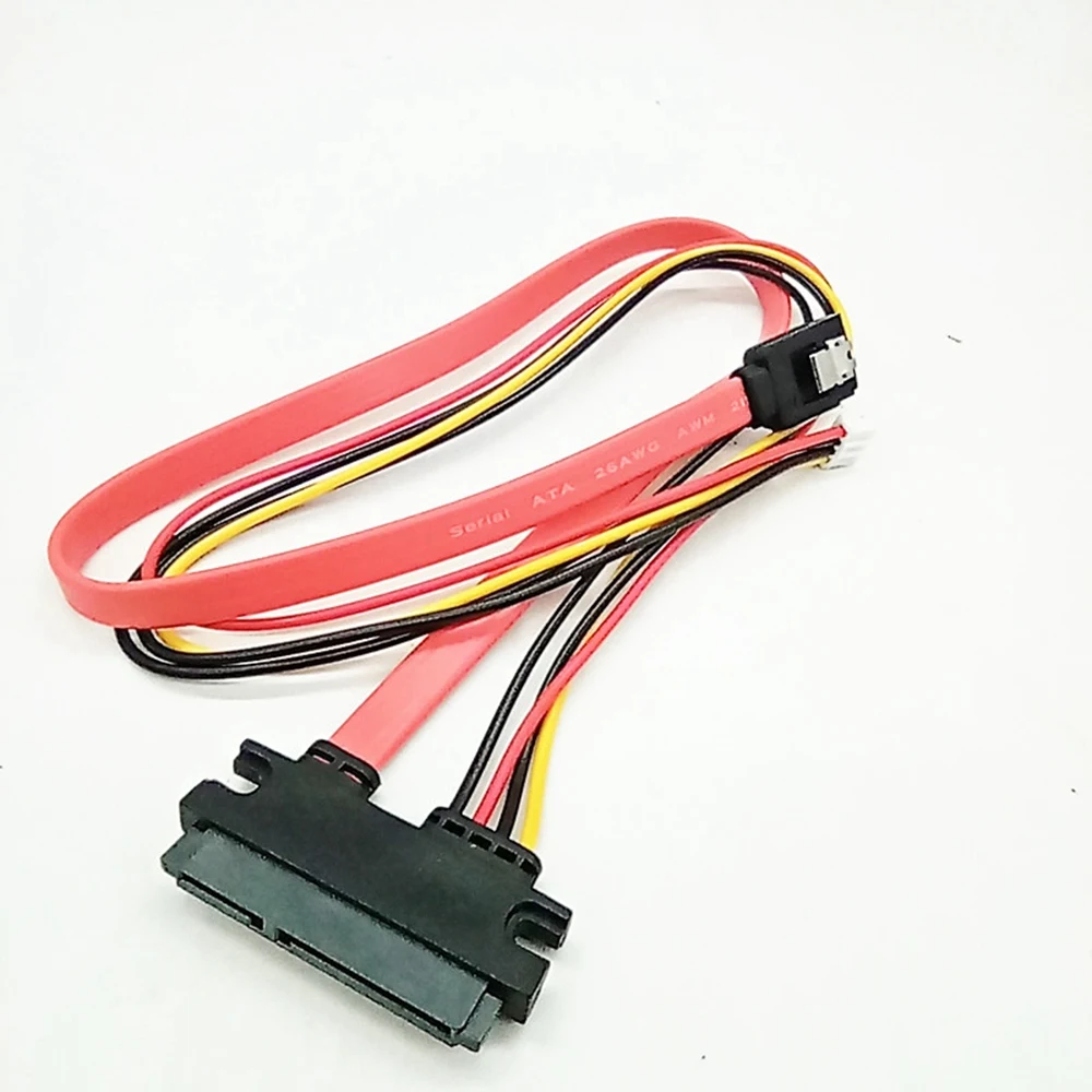 今すぐ購入 ハードドライブデータ電源統合ケーブル小型 4 ピンメス & SATA 3.0 オス - SATA 22 ピン (7+15 ピン) データ電源ケーブル
